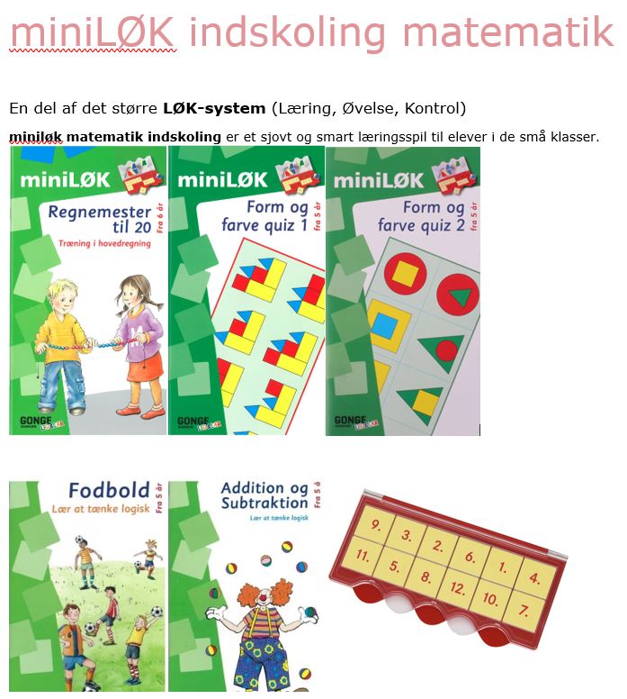 miniLØK indskoling matematik 